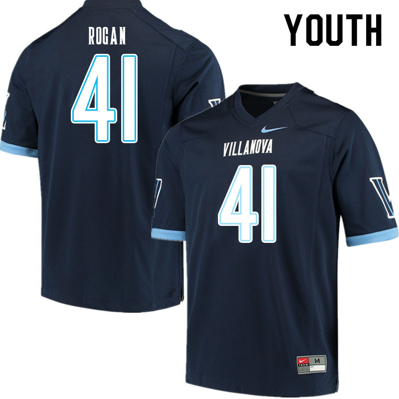 Youth #41 Garrett Rogan Villanova Wildcats College Football Jerseys Sale-Navy